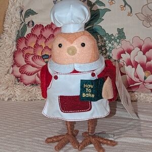 Chef Bird Plush with Apron and Cookbook
